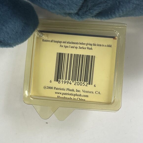 Bear Plush California Patriotic 9" Embroidered Blue Gipper President Reagan 2000 - Picture 7 of 9